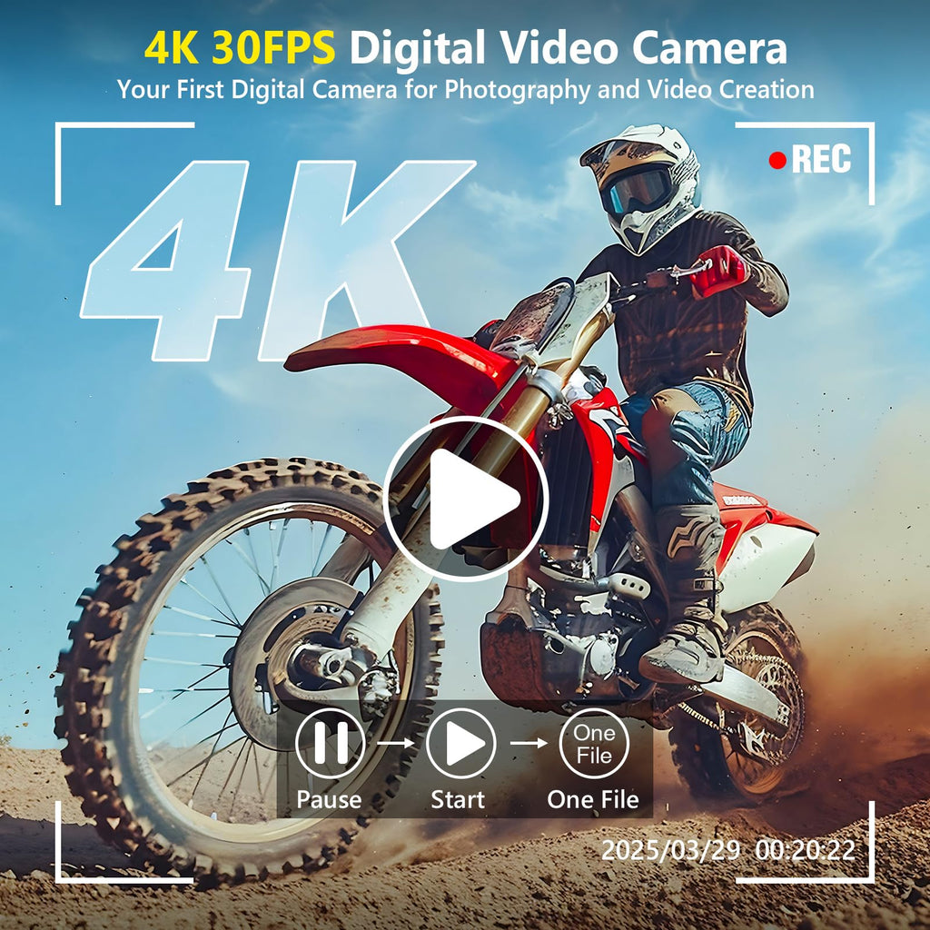 4K Digital Camera for Photography Autofocus, 64MP WiFi Vlogging Camera