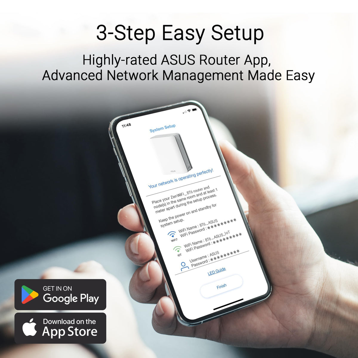 ASUS ZenWiFi BT6 WiFi 7 Mesh Router - Tri-Band, 3k sq. ft. x2 WAN (1 PK)