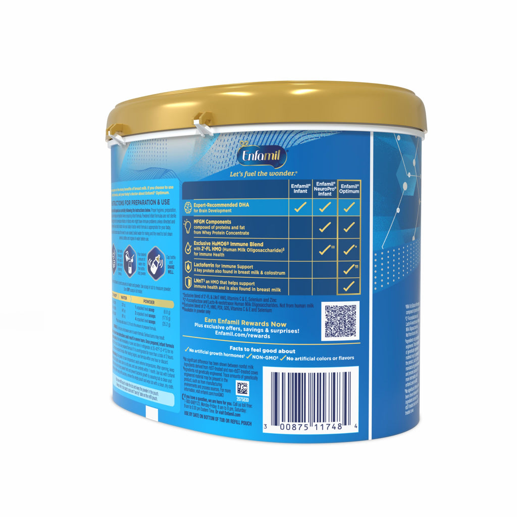 Enfamil Optimum (Enspire), Immune-Supporting Baby Formula, 20.5 Oz, 4 CT