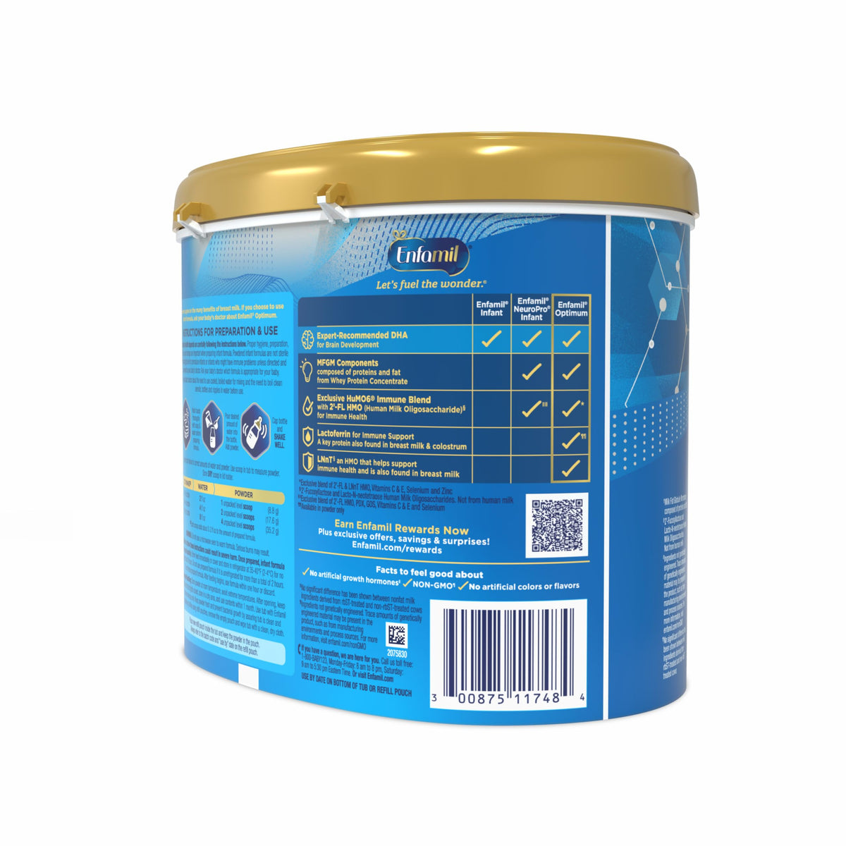 Enfamil Optimum (Enspire), Immune-Supporting Baby Formula, 20.5 Oz, 4 CT