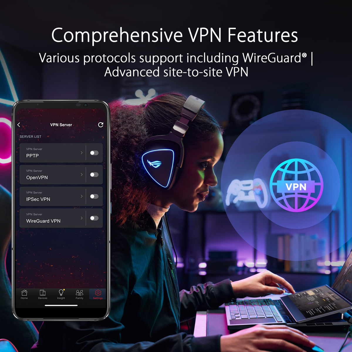 ASUS ROG Strix GS-BE12000 WiFi 7 Gaming Router - Tri-Band, 12Gbps, Mesh
