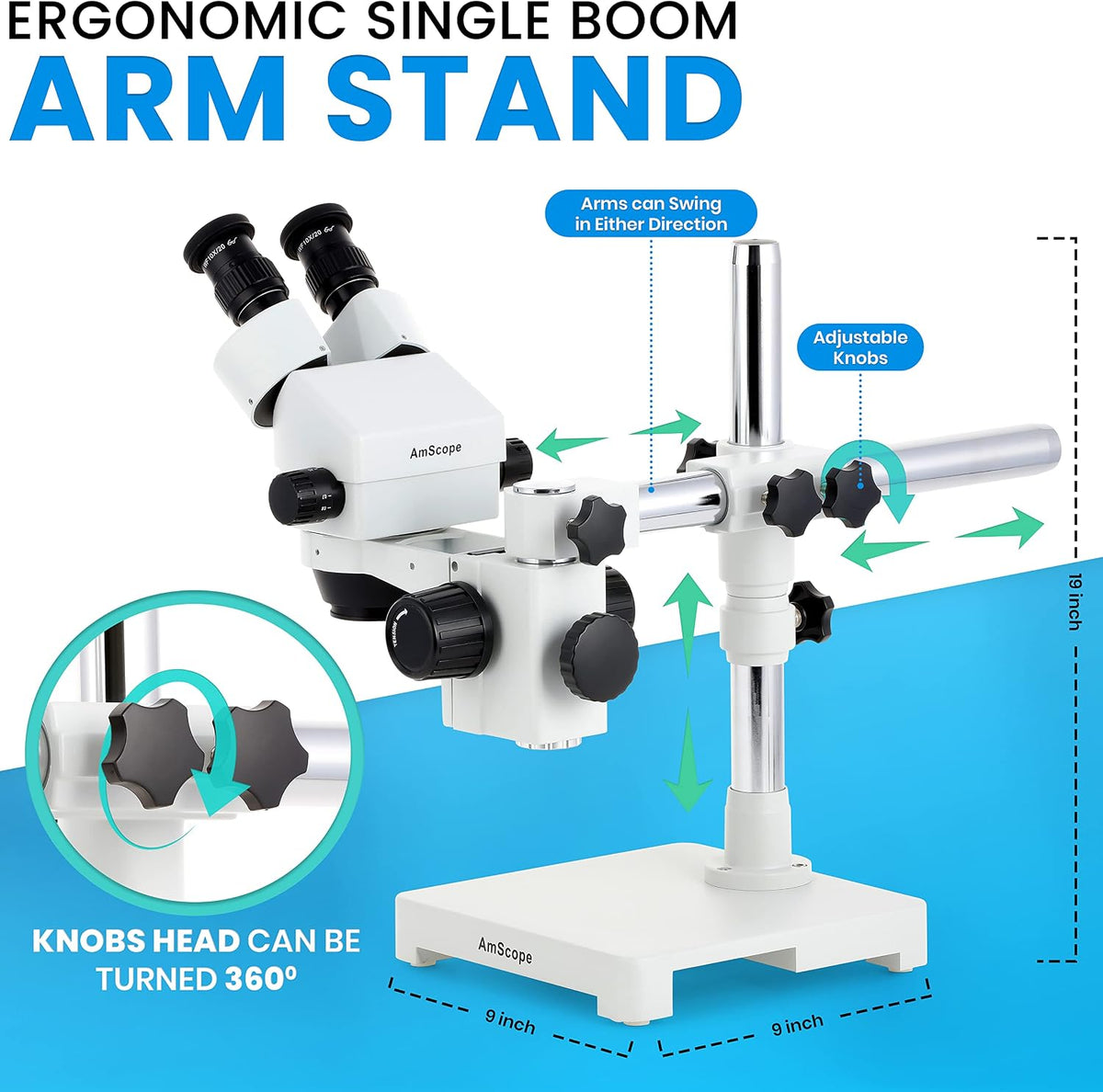 AmScope SM-3BZ-80S SM-3B Series Binocular Zoom Stereo Microscope - 90X
