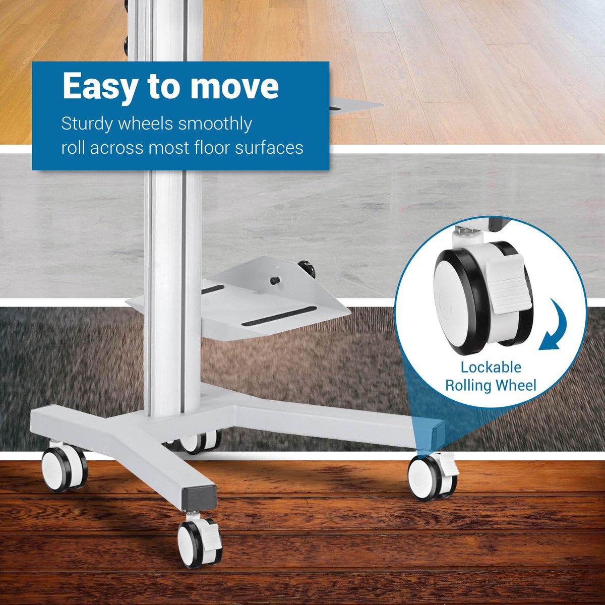 AW NexusX Commander Mobile Computer Cart Medical Rolling PC Stand Desk