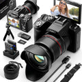 NBD 8K Digital Cameras for Photography,64MP Vlogging Cameras for YouTube,16X Optical Zoom Travel Point and Shoot Digital Cameras Fotograficas with 180Â°Flip Screen,2 Batteries,64GB Card (Black)