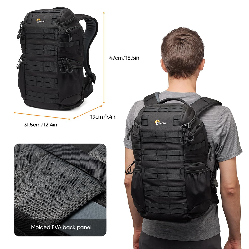 Lowepro ProTactic BP 450 AW III Camera Backpack, 4-point Access, Professional Camera Bag, DSLR/Drones/Mirrorless, Up to 16" Laptop, Rain Cover, for Photographer,Videographer, Volume 28L