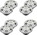 HERTZ Marine Pontoon Audio Upgrade â (4 Pair) HMX 6.5" RGB LED Coaxial Speakers â White Sport Grille Boat Sound System