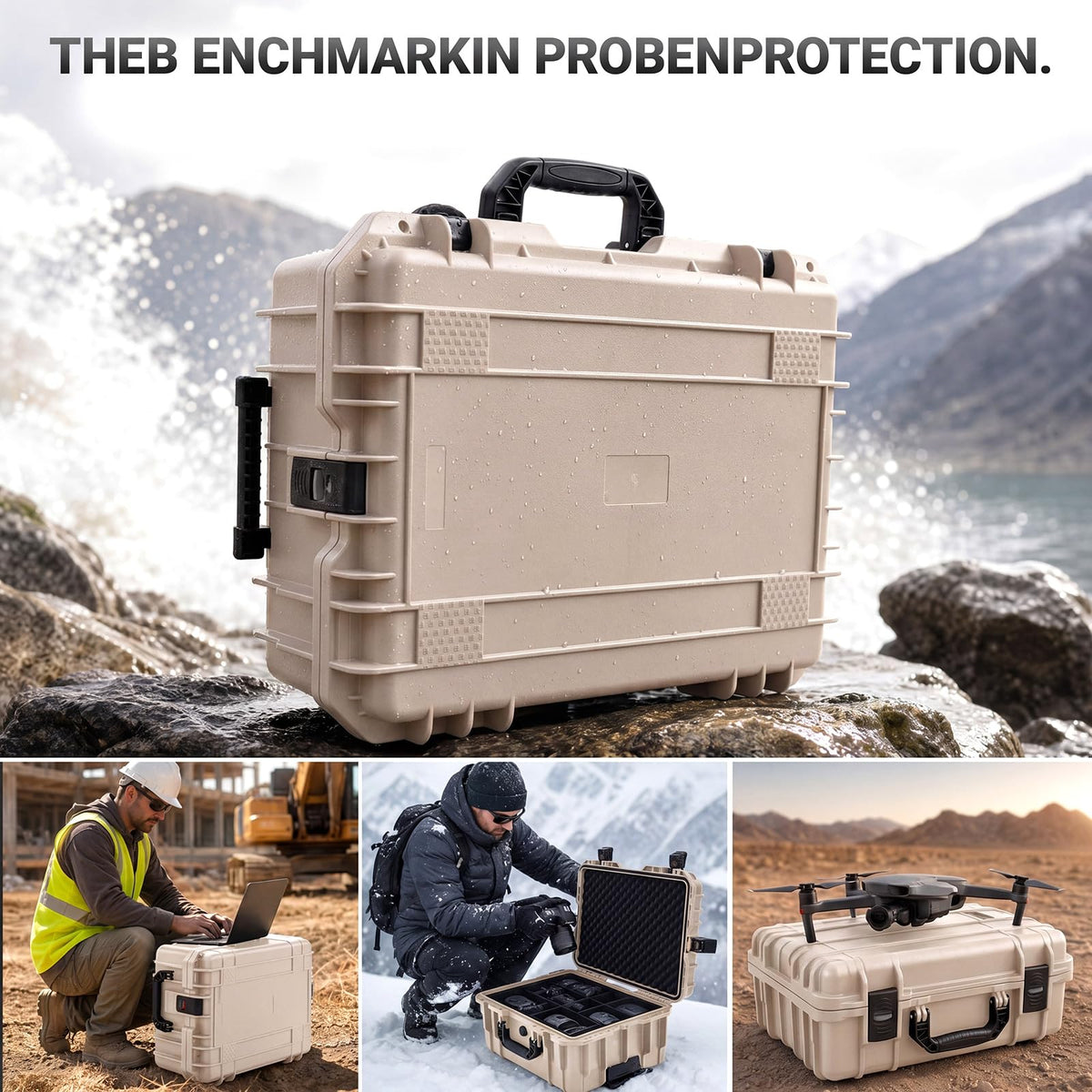 Relaxweex Rolling Camera Hard Case with 15 Padded Dividers & Wheels