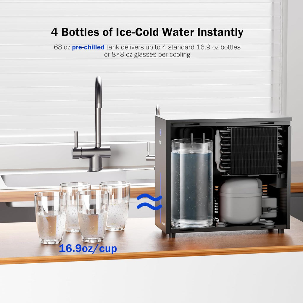 Frizzlife Under Sink Water Chiller Cooling System with Filter, CW5000+MS99