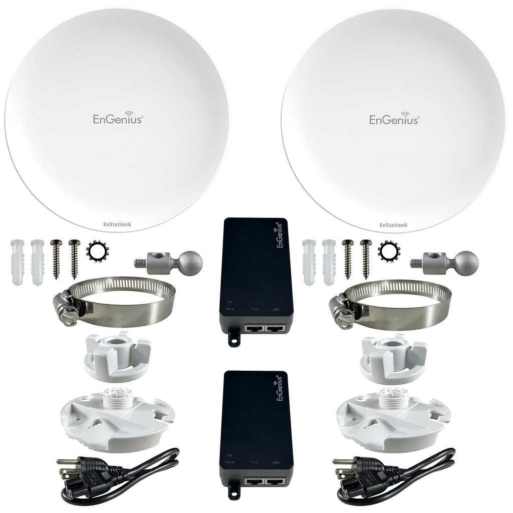 EnGenius Technologies Wi-Fi 5 Outdoor AC867 5Ghz Wireless Access Point/Client Bridge, Long Range, PTP/PTMP, IP55, 26dBm Transmit Power with 19dBi Directional Antennas, GigE Port (EnStation5-AC)