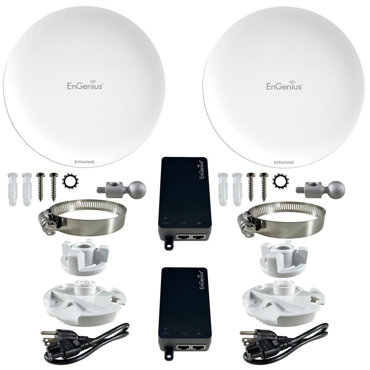 EnGenius Technologies Wi-Fi 5 Outdoor AC867 5Ghz Wireless Access Point/Client Bridge, Long Range, PTP/PTMP, IP55, 26dBm Transmit Power with 19dBi Directional Antennas, GigE Port (EnStation5-AC)