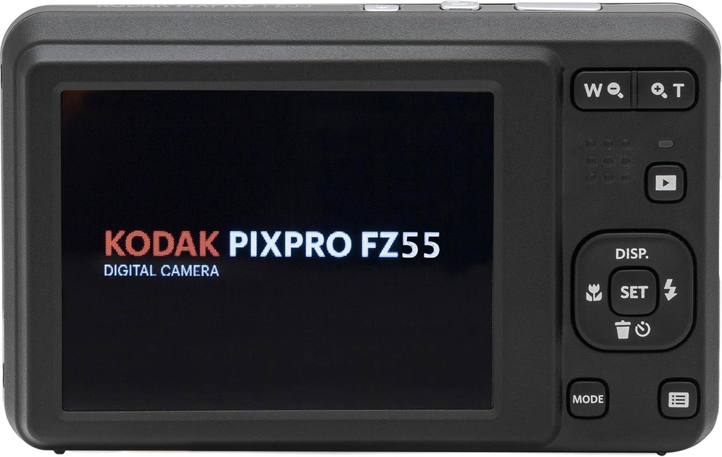 Kodak PIXPRO FZ55 Black 16MP Digital Camera 5X Optical Zoom 28mm Wide Angle 1080P Full HD Video 2.7" LCD Camera + 64GB Card and Reader + Memory Wallet