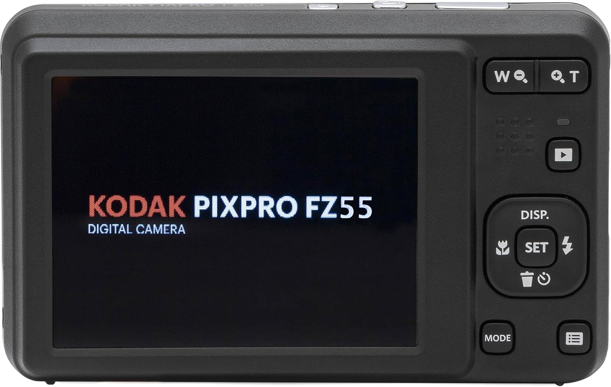 Kodak PIXPRO FZ55 Black 16MP Digital Camera 5X Optical Zoom 28mm Wide Angle 1080P Full HD Video 2.7" LCD Camera + 64GB Card and Reader + Memory Wallet
