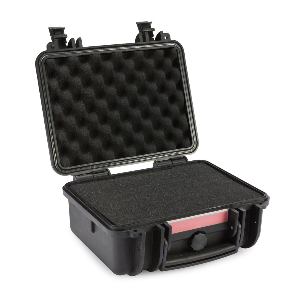 Amazon Basics Hard Protective Camera Case with Wheels, Large, Black, 22"L x 14"W x 9.8"H