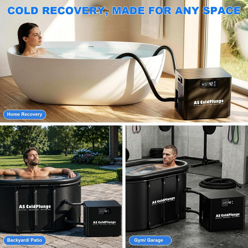 AS ColdPlunge 1/3HP Cold Plunge Chiller, Ice Bath Water Chiller for Any Tub