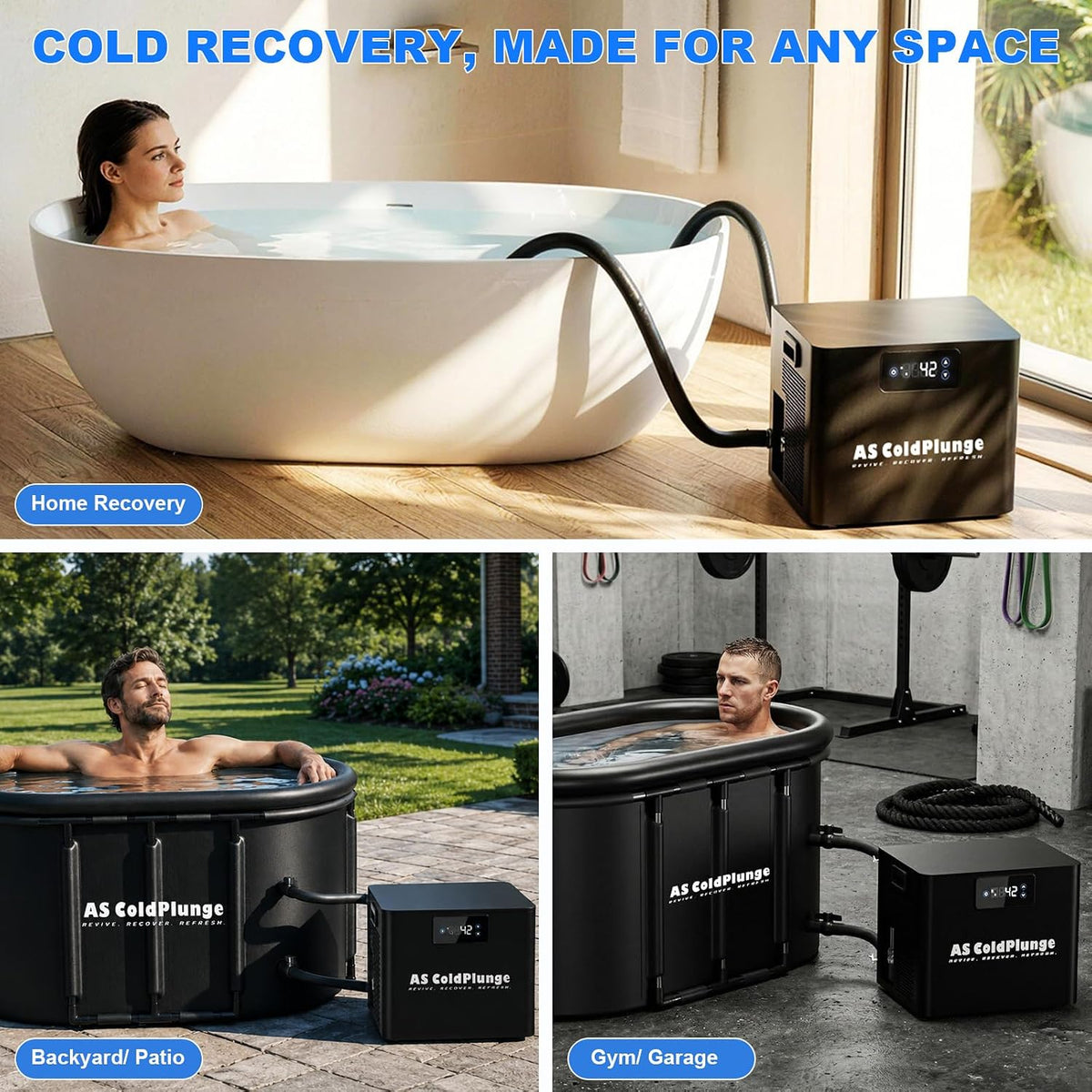 AS ColdPlunge 1/3HP Cold Plunge Chiller, Ice Bath Water Chiller for Any Tub