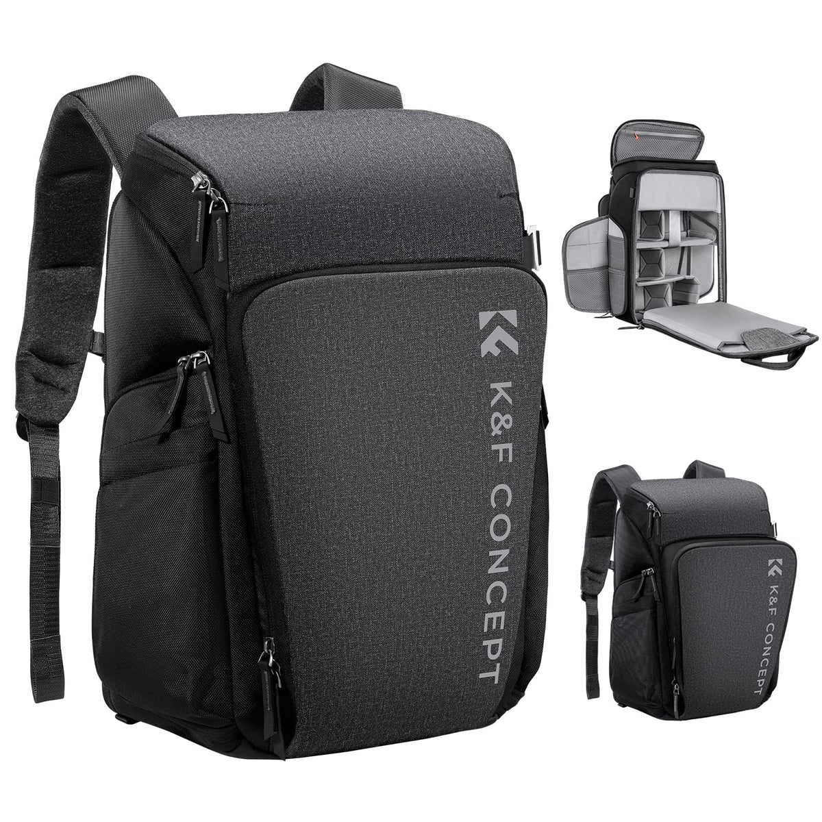 K&F CONCEPT Camera Backpack, 22L Expandable Camera Bag with Rain Cover