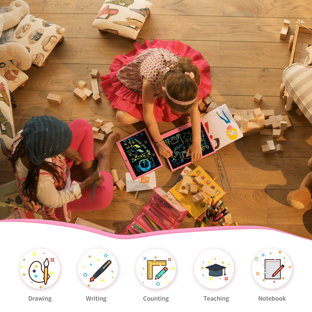 LCD Writing Tablet for Kids, 10 Inch Colorful Drawing Board Learning Toys