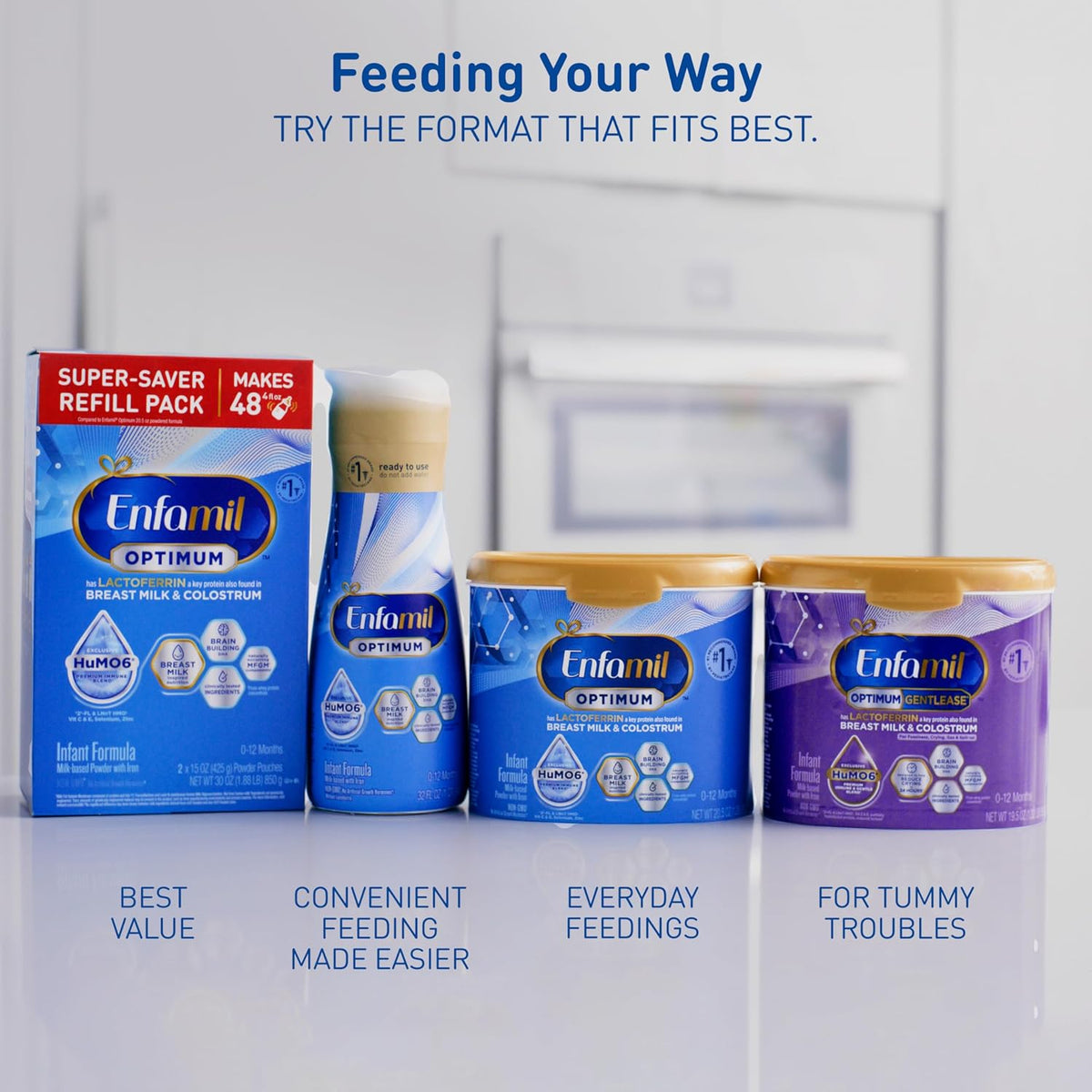 Enfamil Optimum (Enspire), Immune-Supporting Baby Formula, 30 Oz, 4 CT
