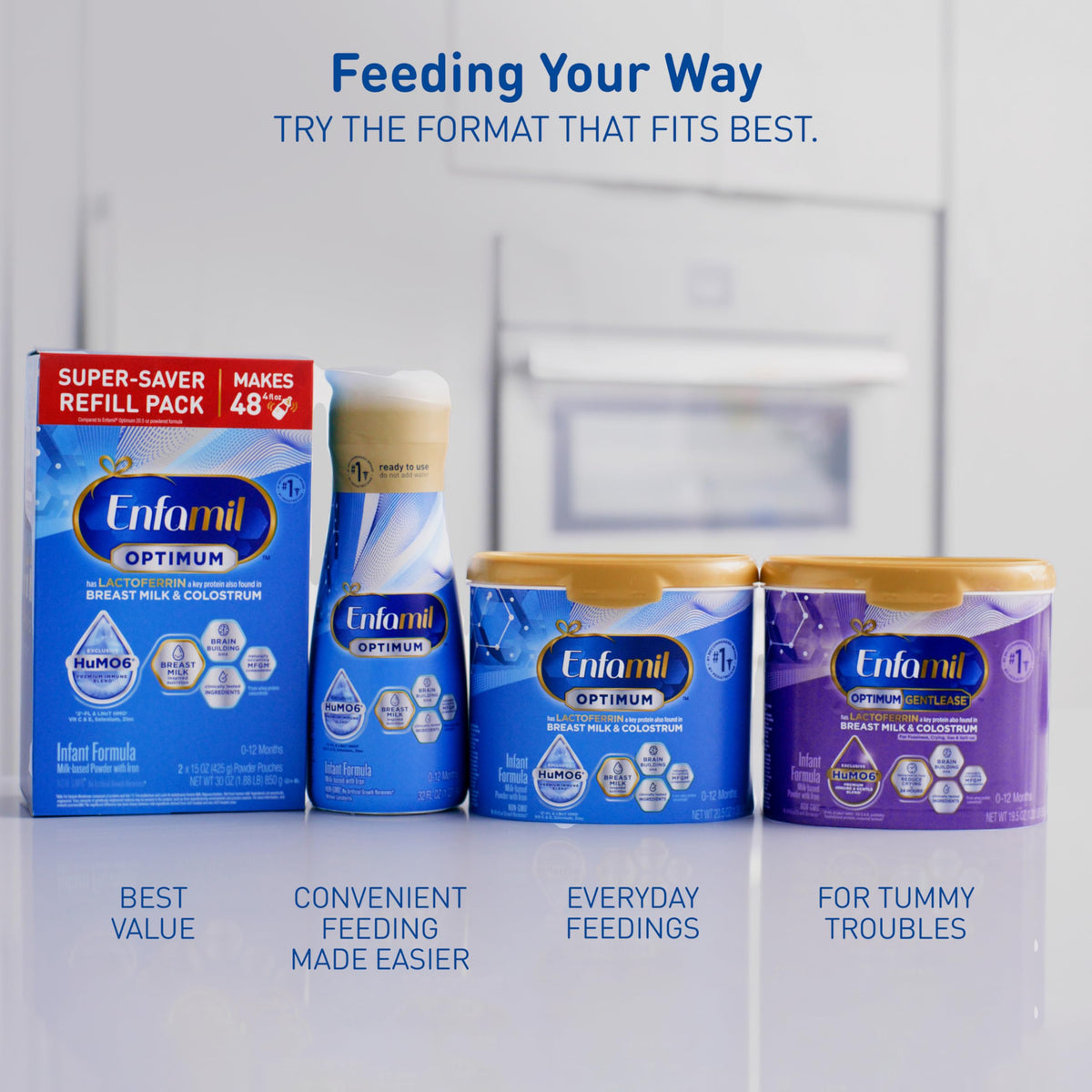 Enfamil Optimum (Enspire), Immune-Supporting Baby Formula, 30 Oz, 4 CT