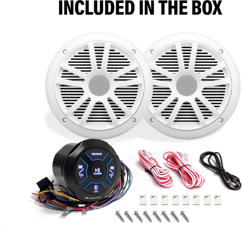 BOSS Audio Systems MG150W.6 Marine Boat Gauge Stereo, 6.5 Inch Speakers