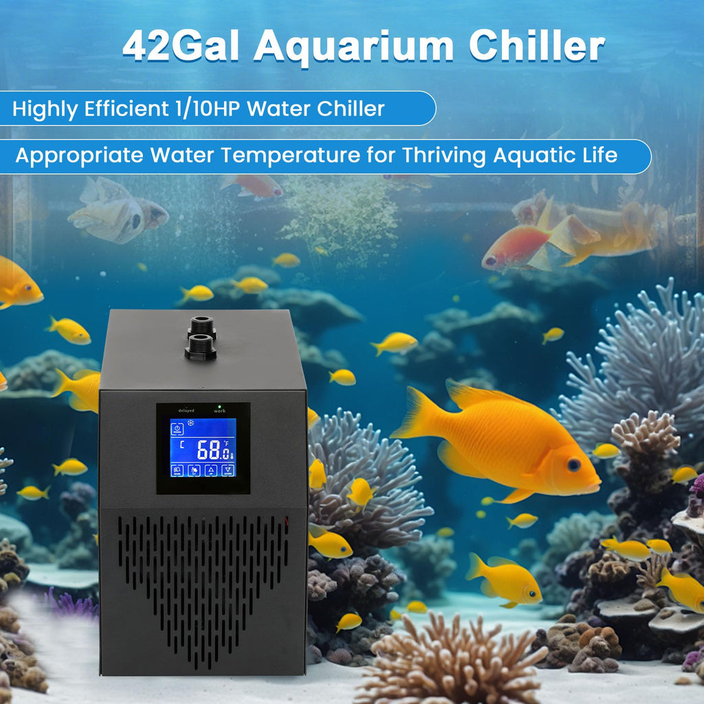 Aquarium Chiller 42 Gal, 1/10 HP Fish Tank Water Chiller Machine