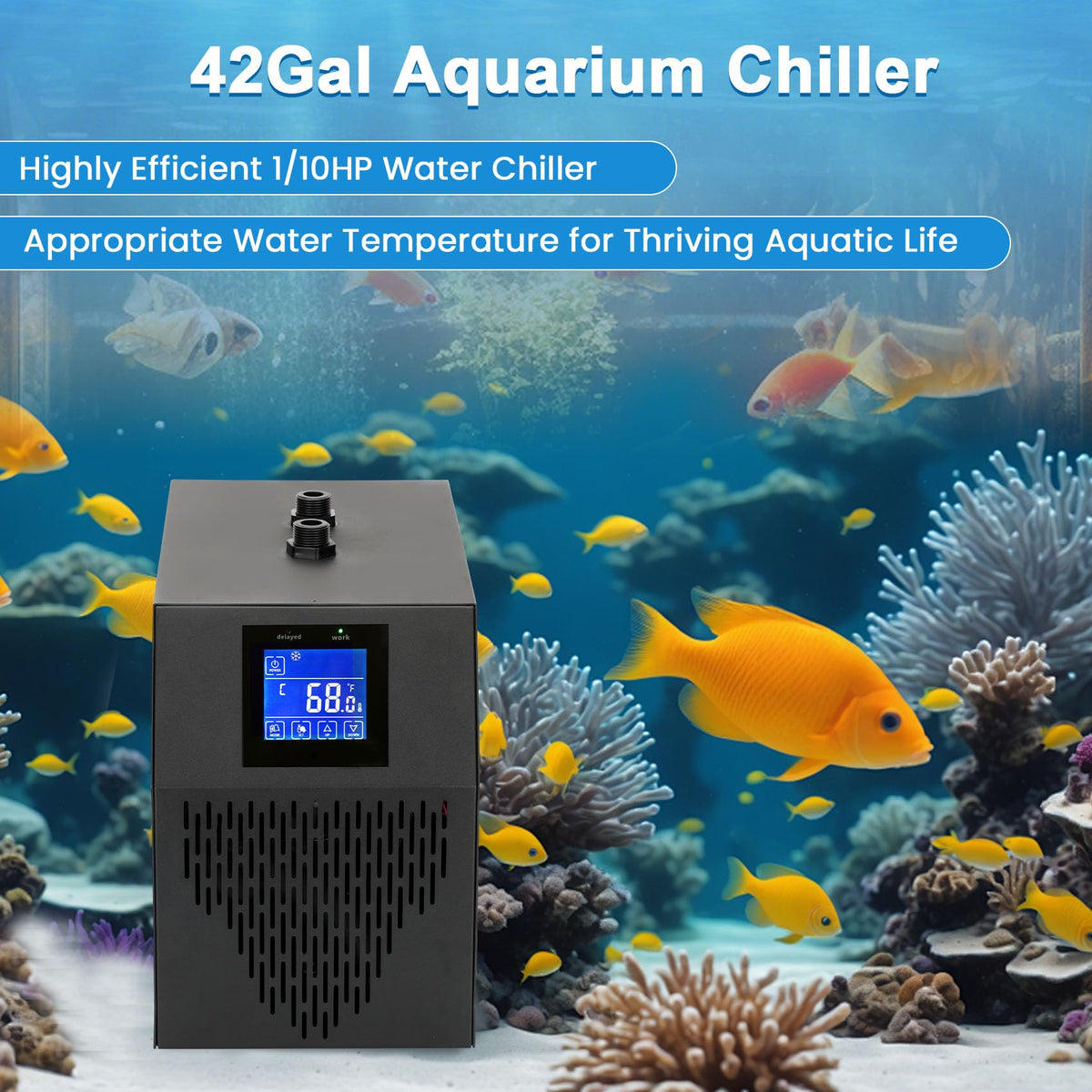 Aquarium Chiller 42 Gal, 1/10 HP Fish Tank Water Chiller Machine