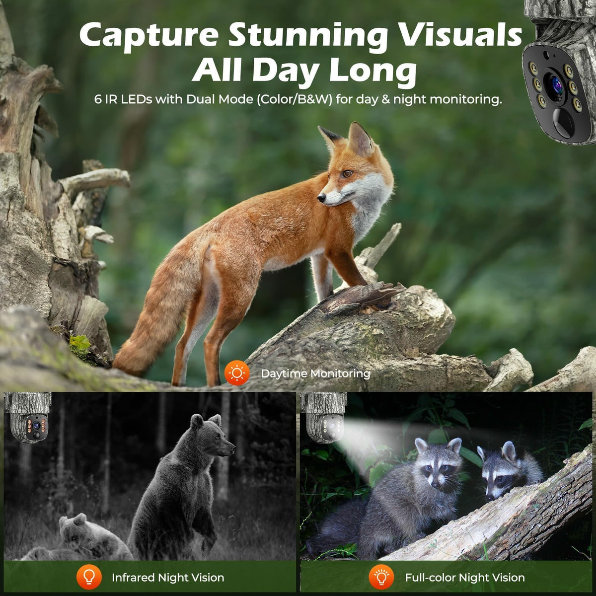 4G LTE Cellular Trail Camera, 2.5K 360Â° Live Feed with SIM Card Included