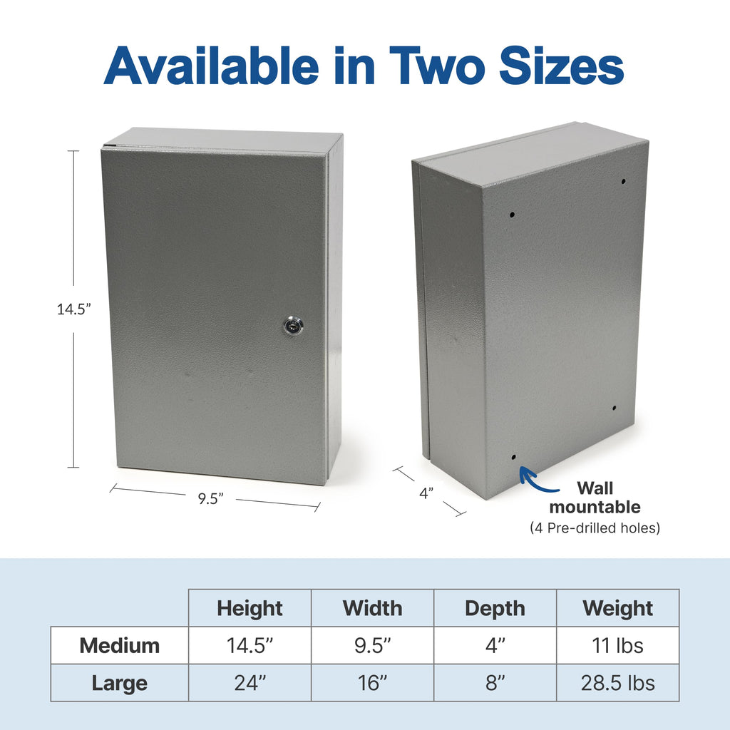 Graham-Field Locking Medicine Cabinet - Safe Narcotic, Drug & Medical Storage - Steel Double Doors & Locks