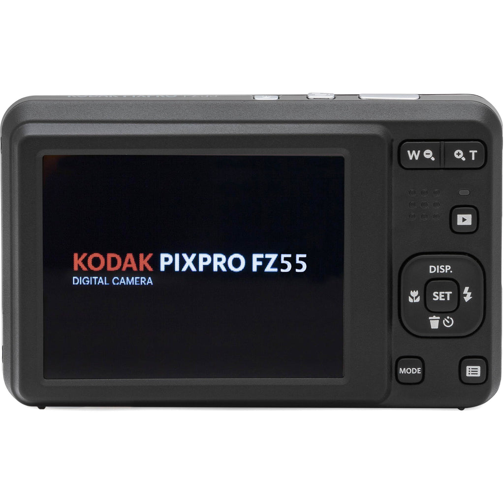 Kodak PIXPRO FZ55 Black 16MP Digital Camera 5X Optical Zoom 28mm Wide Angle 1080P Full HD Video 2.7" LCD Camera + 64GB Card and Reader + Memory Wallet