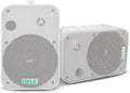 Dual Waterproof Outdoor Speaker System - 6.5 Inch Pair of Weatherproof Wall/Ceiling Mounted Speakers w/Heavy Duty Grill, Universal Mount - for Use in the Pool, Patio, Indoor - Pyle PDWR50W (White)