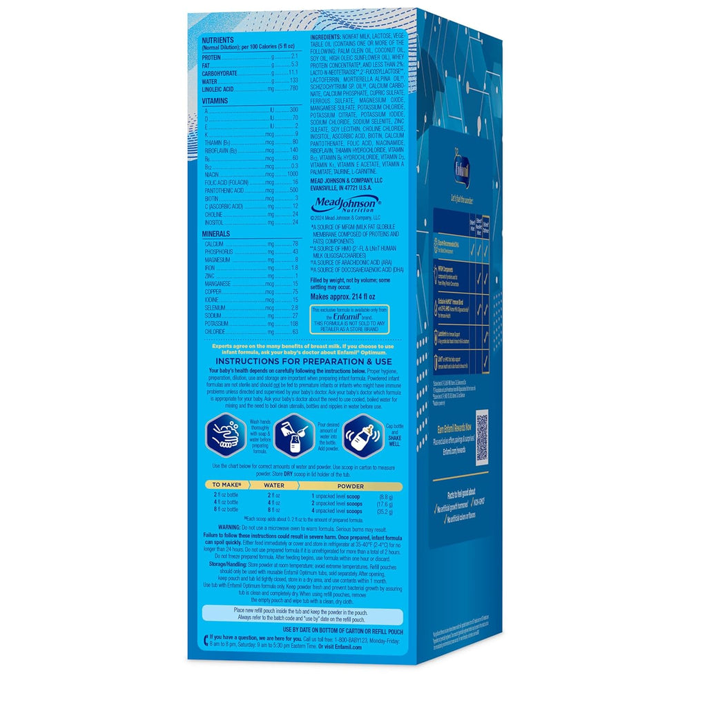 Enfamil Optimum (Enspire), Immune-Supporting Baby Formula, 30 Oz, 4 CT