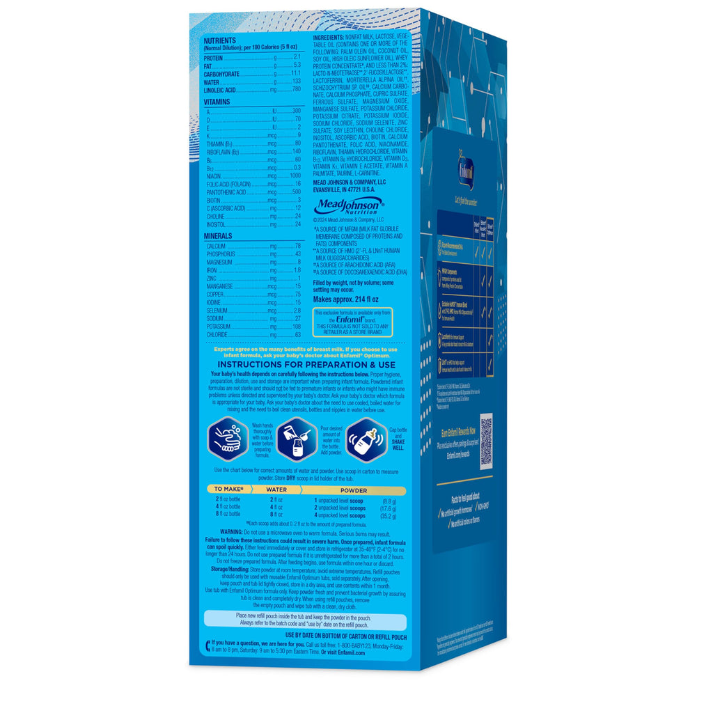 Enfamil Optimum (Enspire), Immune-Supporting Baby Formula, 30 Oz, 4 CT