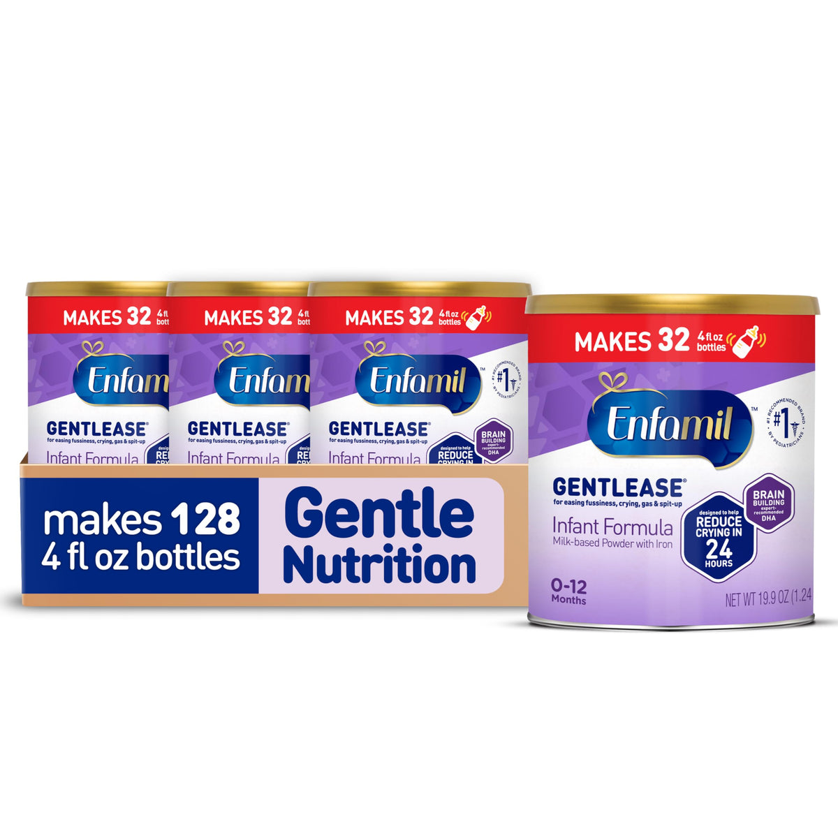 Enfamil Gentlease Easy to Digest Baby Formula, 27.7 Oz, 4 CT