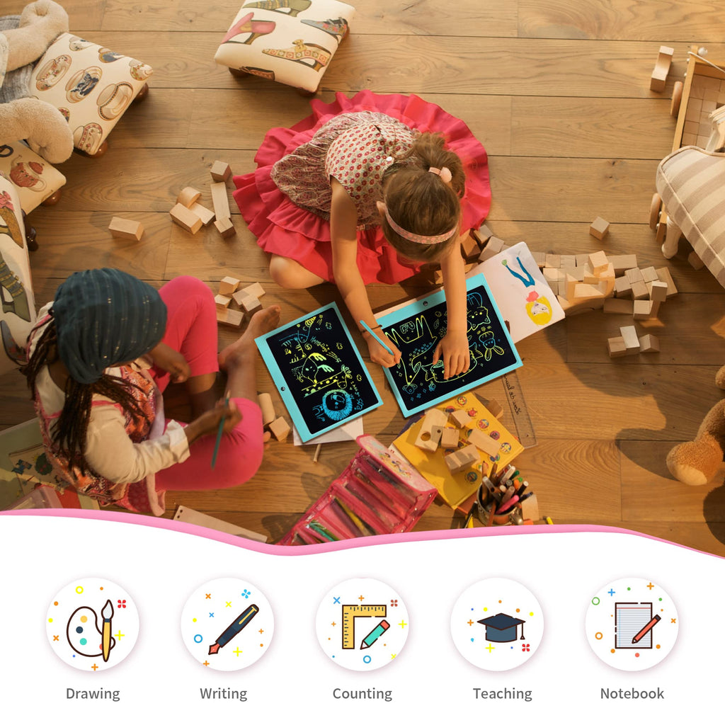 LCD Writing Tablet for Kids, 10 Inch Colorful Drawing Board Learning Toys