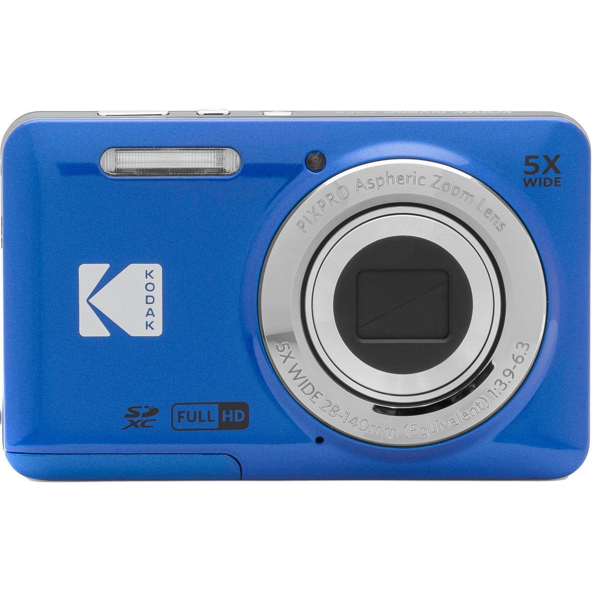 Kodak PIXPRO FZ55 Black 16MP Digital Camera 5X Optical Zoom 28mm Wide Angle 1080P Full HD Video 2.7" LCD Camera + 64GB Card and Reader + Memory Wallet