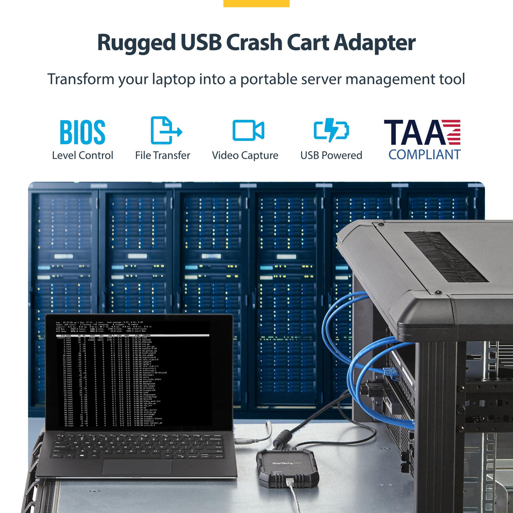 StarTech Crash Cart Adapter, Server Management, USB VGA, TAA (NOTECONS01)