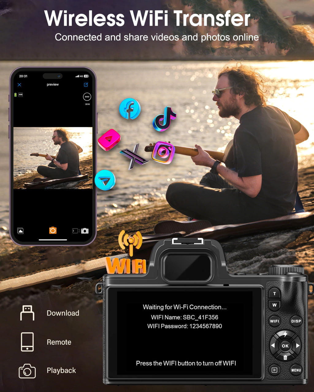 8K Digital Cameras for Photography 88MP WiFi UHD Autofocus Vlogging Camera