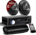 Pyle Marine Stereo Radio Receiver Speaker Kit - 200W Wireless Receiver and 150W Waterproof 6.5â Speakers, Hands-Free Talking, CD/MP3/USB/SD Player, AM/FM Radio, for Boat & Off-Road Vehicles