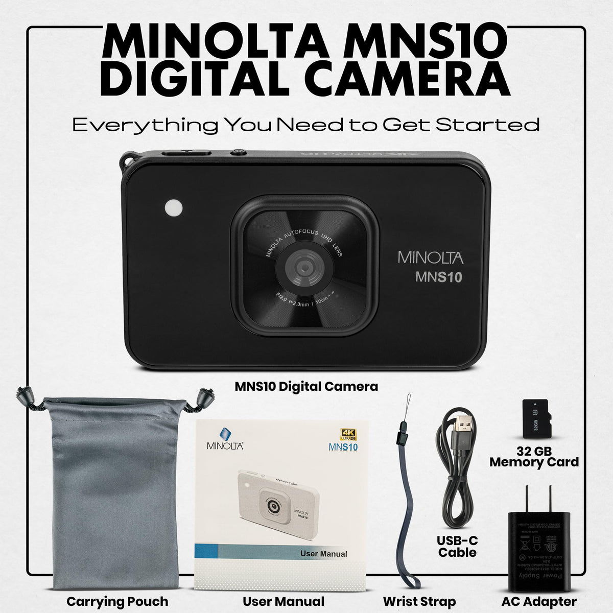 Minolta MNS10 48MP 4K Ultra HD Digital Camera - Black
