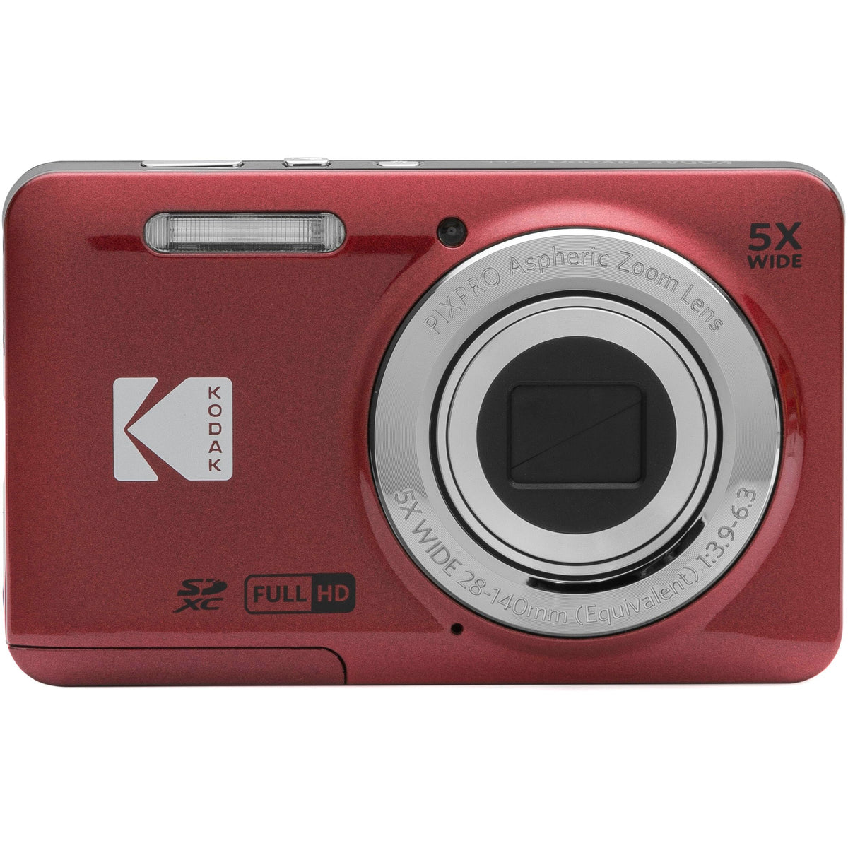 Kodak PIXPRO FZ55 Black 16MP Digital Camera 5X Optical Zoom 28mm Wide Angle 1080P Full HD Video 2.7" LCD Camera + 64GB Card and Reader + Memory Wallet