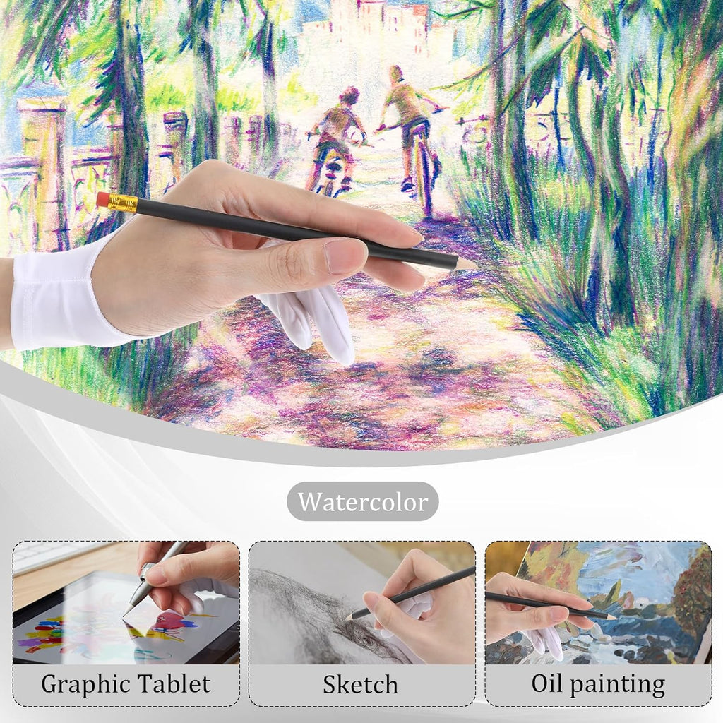 4pcs Writing Gloves,2 Tingers Digital Drawing Glove