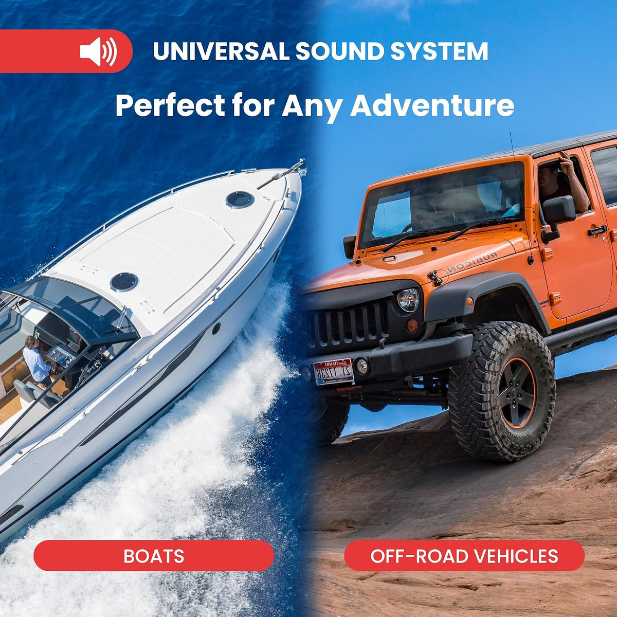 Pyle Marine Stereo Radio Receiver Speaker Kit - 200W Wireless Receiver and 150W Waterproof 6.5â Speakers, Hands-Free Talking, CD/MP3/USB/SD Player, AM/FM Radio, for Boat & Off-Road Vehicles