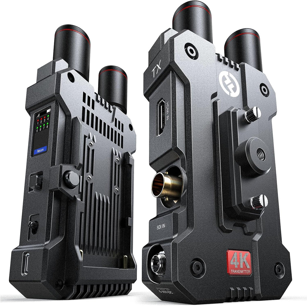 Hollyland Mars 4K Wireless Transmitter Receiver 5G SDI HDMI Video Transmission System, 4Kp30/1080p60, Support 23.98/29.97/59.94 FPS SDI Out, 450FT Los Range 66ms Latency, 4 App Monitoring (1TX+1RX)