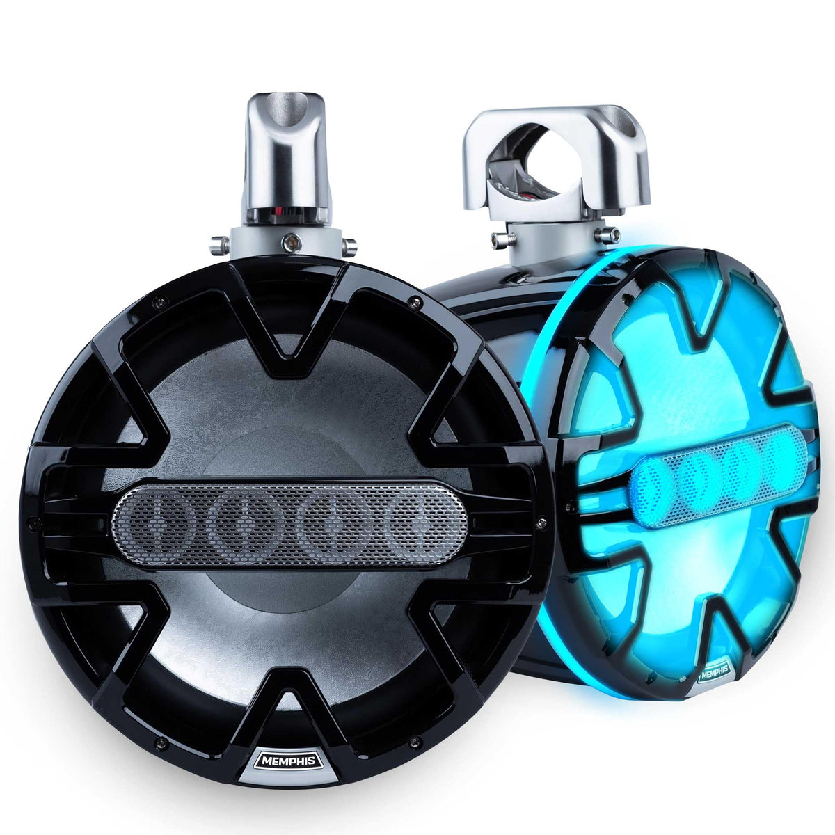 Memphis MM84TB 8" Tower Speakers with (A.T.A.C) Advanced Tower Array Construction and Swivel Mount Brackets - Black, Pair