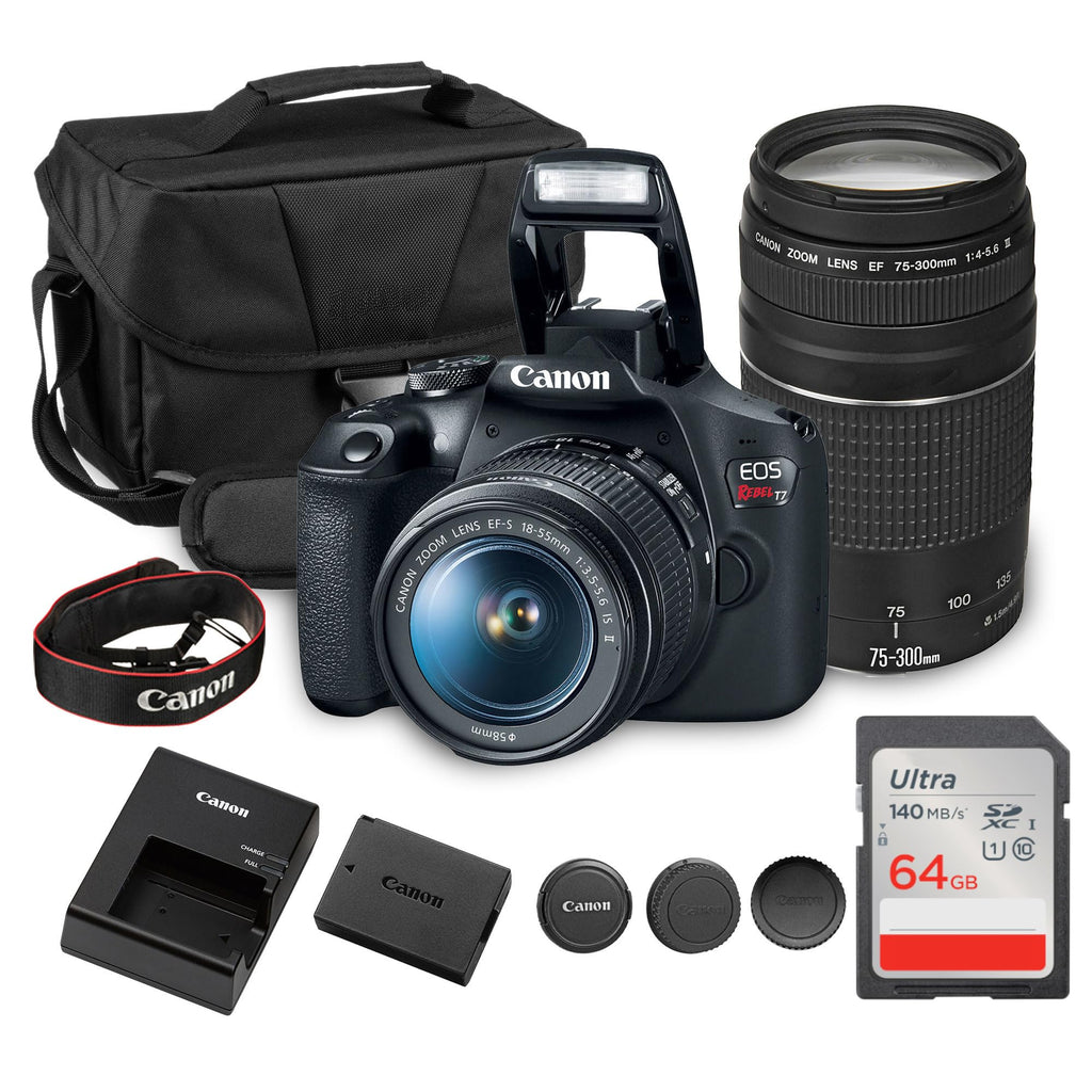 Canon EOS Rebel T7 DSLR Camera with 18-55mm Lens Bundle