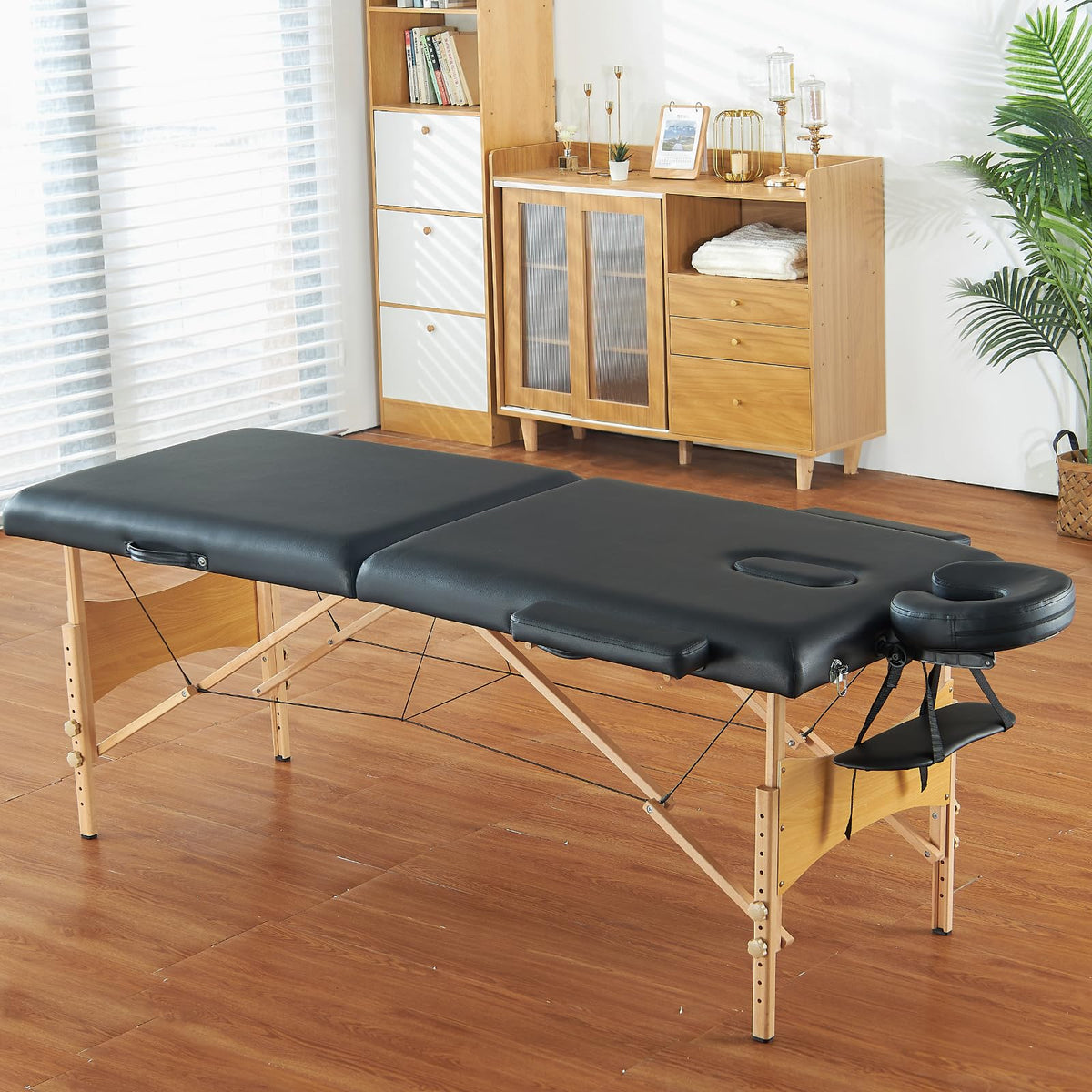 VEVOR Professional Wide Massage Table 30" W, Heavy Duty Folding Massage Table, 750LBS, 8-Level Height Adjustable Facial Salon Tattoo Bed, Portable Spa Table with Headrest, Hand Pallet & Carrying Bag