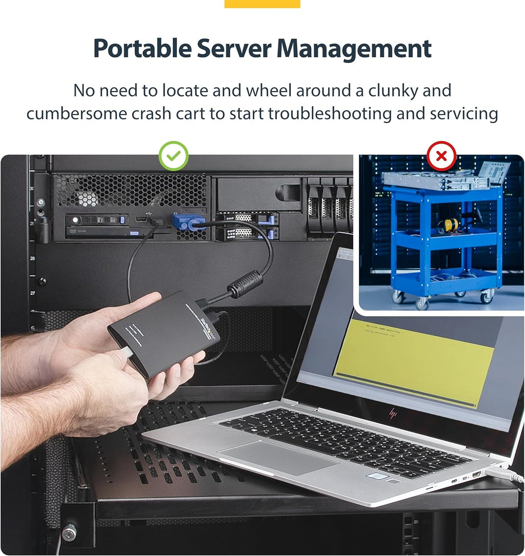 StarTech Crash Cart Adapter, Server Management, USB VGA, TAA (NOTECONS01)