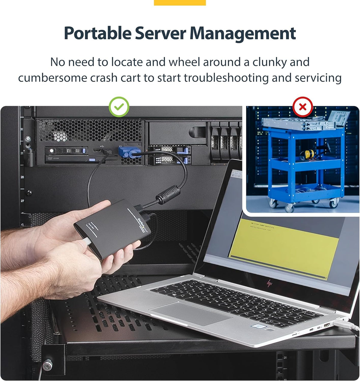 StarTech Crash Cart Adapter, Server Management, USB VGA, TAA (NOTECONS01)