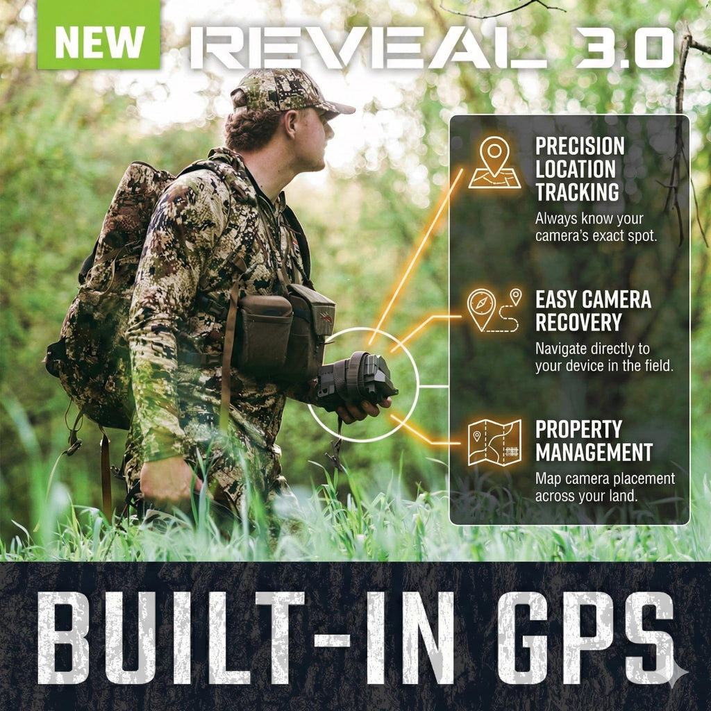 TACTACAM Reveal Pro 3.0 Cellular Trail Camera - Multi-Cellular Network, GPS, 2" LCD, No-Glow IR, Wi-Fi Enabled, HD Photos & 1080p Videos, Fast Trigger with Cleaning Cloth (2PK)