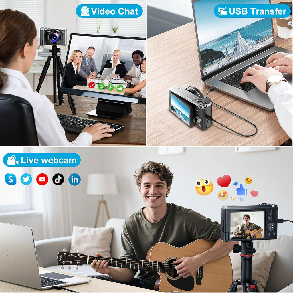 56MP 4K Digital Camera for Photography, Travel & Gift
